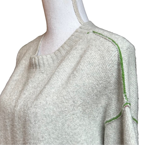 Anthropologie MOTH Exposed Seam Oversized Wool Blend Crewneck Sweater Sz XS Fall - Picture 3 of 9